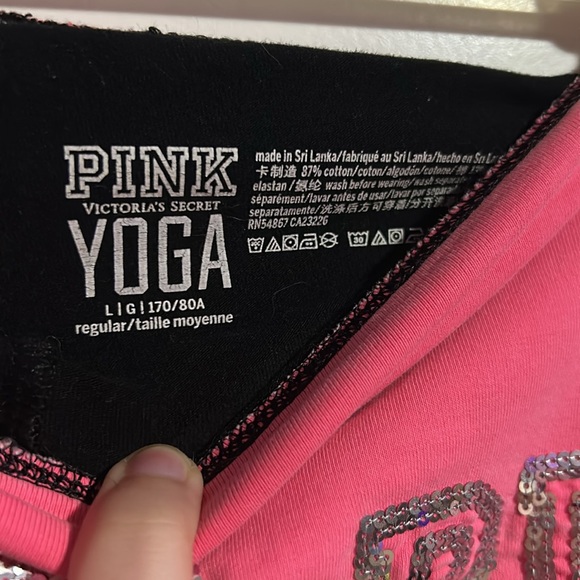 Pink VS Fold over flare yoga pants - Picture 7 of 7